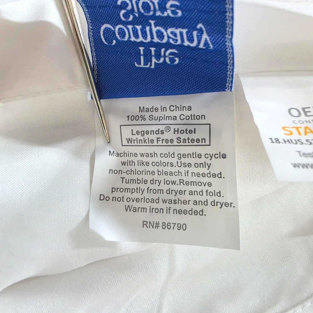 The Company Store Legends Hotel White Queen Duvet Cover Supima Cotton Sateen